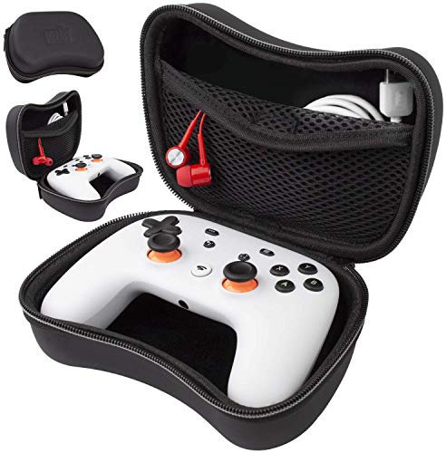 Orzly Case for Google Stadia Controller - Protective Case with Internal Storage Pocket for Charging Cable