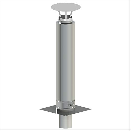 Kamin-Verlängerung 200mm 1m Länge NewLine Erhöhung Schornstein-Aufsatz Edelstahl 25mm Isolierung 0,5mm Materialstärke Erweiterung für gemauerten Schornstein Zugverbesserung