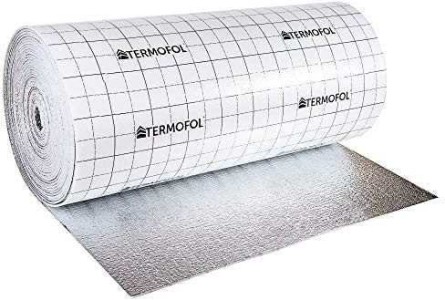 Aislamiento reflectante de espuma de aluminio – 3 mm o 5 mm de grosor, 100 cm de ancho, bloque térmico y absorción de sonido para suelos, techos, puertas de garaje y furgonetas (3 mm – 1 m x 15 m)