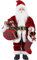 Uten 46 cm / 18 Figure di Babbo Natale Poinsettia Animata in Piedi con Regalo, Ornamenti da Tavolo per Festa