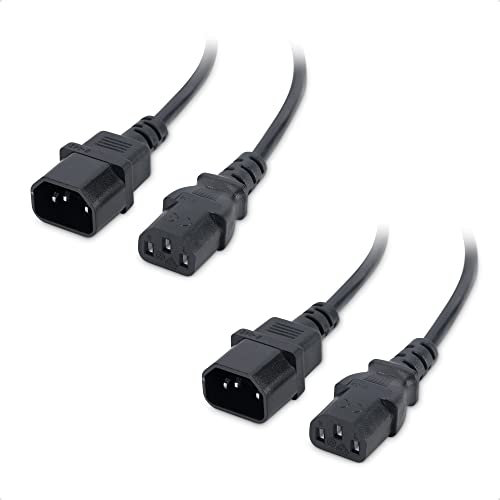 Cable Matters Lot de 2 câbles de Rallonge C13 C14 Célectrique Ordinateur - PDU, câble de rallonge électrique 2 m (câble d'alimentation PDU IEC C14 à IEC C13)