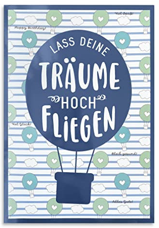 bentino MUSIK-Geburtstagskarte, DIN A5 Set mit Umschlag, Glückwunschkarte spielt das Lied ber den Wolken, Reinhard Mey, (Coverversion)