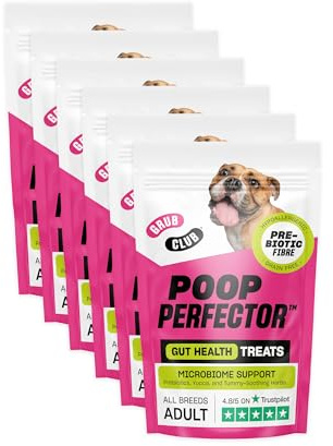 Insect Protein Superfood Dog Treats for Digestion & Sensitive Stomachs - Grain Free, High Protein and Planet Friendly - Poop Perfector (5 x 100g) - GRUB CLUB