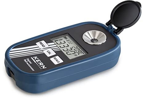 Kern ORM 2CA - Refractómetro Digital, Glicol de etileno 0-100%, Glicol de etileno -50-0°C, Glicol de propileno 0-100%, Glicol de propileno -60-0°C, Brix 0-90%