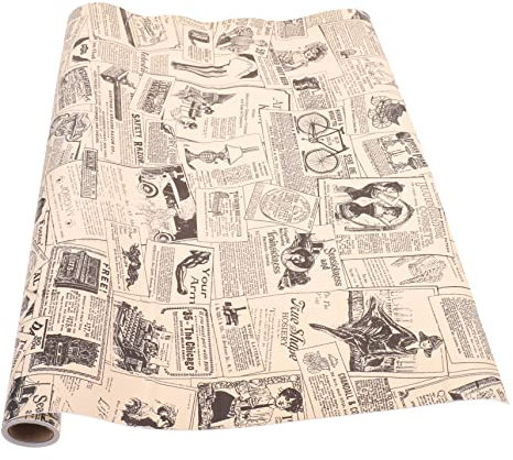 BESTonZON Pintado De Periódico Vintage Autoadhesivo Para Pared Tapiz Despegable y Pegable Para Dormitorio Cocina o Baño Retro