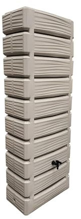 sweeek - Récupérateur d'eau Mural 300L. Fabrication soufflage. résiste aux UV. Couvercle. Robinet. Fixation Murale et kit raccord Inclus