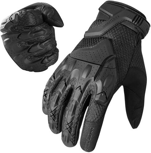 WTACTFUL Flexible, atmungsaktive Airsoft-Handschuhe für Herren, Touchscreen, Vollfinger-Handschuhe für Radfahren, Motorrad, Reiten, Fahren, Rennen, Klettern, Camping, Wandern, Schwarz, Größe S
