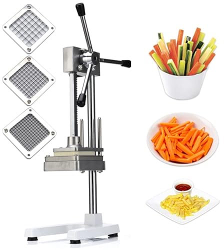 Manuell pommes frites Chipsskärare Skivmaskin Tärningsmaskin, Kökspotatisflisare Grönsakshackare, Lätt att rengöra