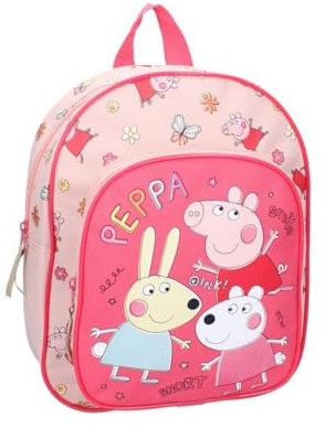 mybagstory Rucksack für Mädchen, Peppa Wutz, Rosa, für Kinder, Schule, Kindergarten, Kindergarten, Schulranzen, Mädchen, Größe 31 cm, verstellbare Träger, Geschenkidee, Peppa Wutz, Rosa, Enfant