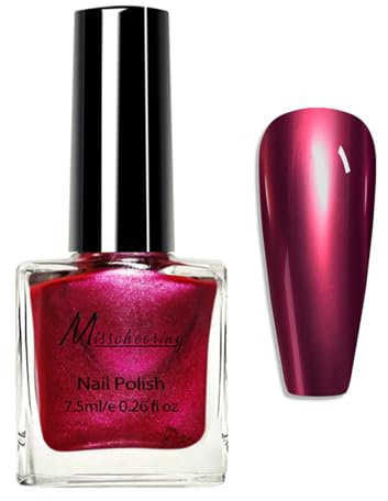 Metallic Nail Polish - Shiny Purple Metal Nail Varnish - Magic Lacquer Mirror Gloss No Uv Needed & Quick Dry Nail Polish - Chrome nail polish For Women And Girls Diy At Home Manicure Gift