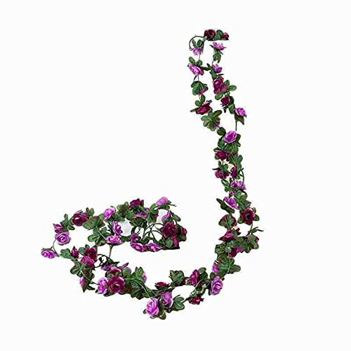 cfpqv Deko für Wand hängende Rebe Rose Head 2.5M 45 Blumen DIY-künstliche Kunstblumen Elefantenfuß Pflanze Künstlich (E, One Size)