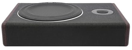 SailorMoon Subwoofer attivo per auto, set di bassi, ultra sottile, diffusore di rumore, audio per auto, subwoofer attivo, subwoofer attivo, alloggiamento membrana, nero, potenza nominale di ingresso