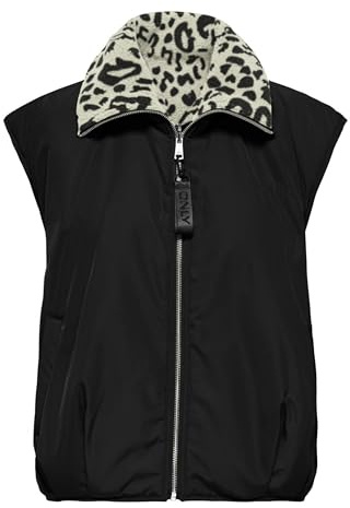 ONLY Onlsif Life Waistcoat réversible CC OTW, Noir, XL Femmes