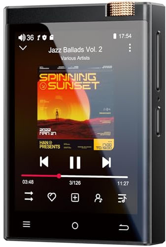 Reproductor MP3 HiFi, Oilsky 80GB (16+64) Android 9.0 MP3 con Bluetooth y WiFi, 2,8'' sin Pérdidas DSD de Alta Fidelidad Digital Portátil Audio Música Player