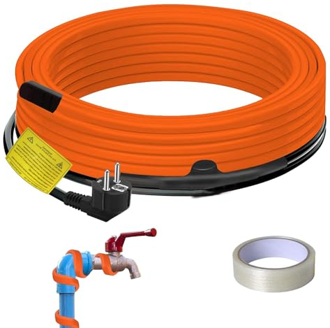 RNPKZ Câble chauffant antigel 9 m 230 V - Câble chauffant auto-régulant - Chauffage d'accompagnement étanche avec ruban adhésif - Câble antigel pour conduites d'eau, plantes, gouttières, auvents