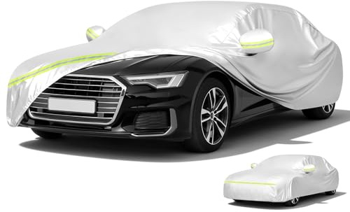 AOOSA Funda de Coche, Anti-UV Resistente al Polvo Lluvia Rasguño Nieve Sol al Aire Libre, Funda Protectora para Coche Universal, Impermeable para Interior y Exterior-430x180x150cm