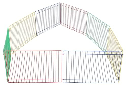 TEHAUX 8 pièces Enclos pour Hamsters et Lapins Clôture de Jeu Sécurisée pour Petits Animaux et Spacieuse Aire Exercice Modulable pour Cobayes et Rongeurs