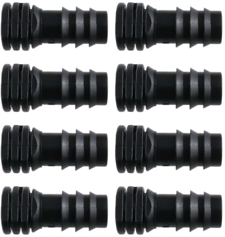 TERNCOEW 8 accesorios de acoplamiento de púas de riego por goteo para tubos de 1/2 pulgada, conectores de púas de 16 mm, enchufe de extremo de manguera