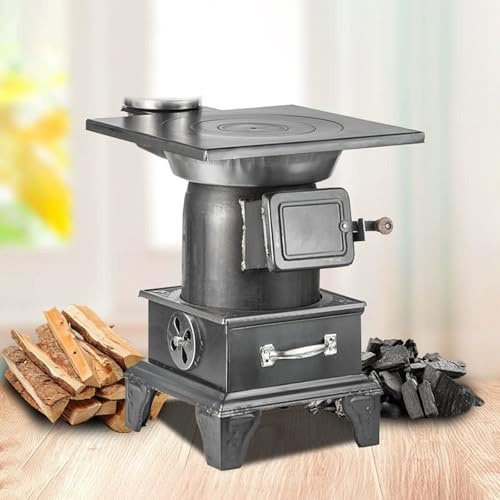 Estufas De LeñA, Estufa Pellets PequeñA con Entrada De Aire Ajustable, MúLtiples Opciones De Combustible: LeñA, CarbóN, Paja, Mazorcas De MaíZ