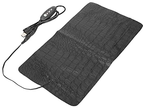 SIXRUN Reptil Värmedyna, PU Läder Värmematta med Justerbar Temperatur för ödlor Ormar Sköldpaddor Amfibier (L(13x7x2,6cm/5,1x2,8x1in))