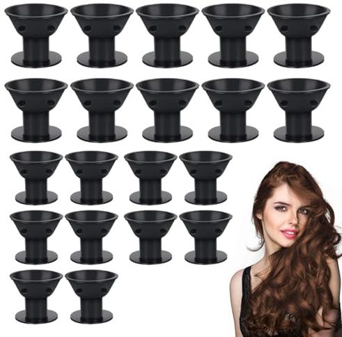 KZAQW 20 Rulos de Silicona para Rizar el Cabello Durante la Noche, Goma Sin Calor, Herramienta de Peluquería para Peluquería de Salón, Mujeres y Niñas, Adecuado para Todo Tipo de Cabello