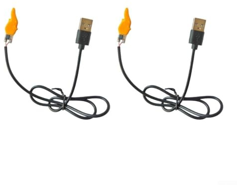 HEIBTENY USB 5V Flame Effect LED Candle Light Circuit Board With 50 Cm For Jumper Wire, Realistic Flickering PCB Lamp Wafer For Automation Equipment Installation(2 PCS)