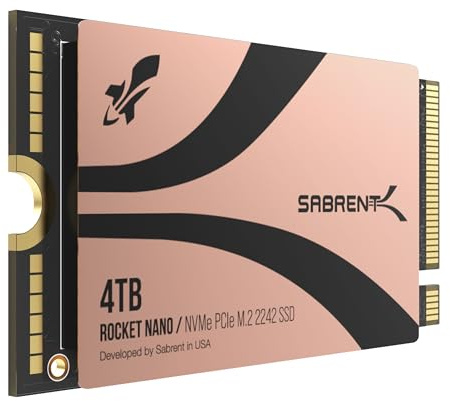 SABRENT Rocket 2242 4TB NVMe SSD, PCIe 4.0 M.2, 7300MB/s (SB-2742-4TB)