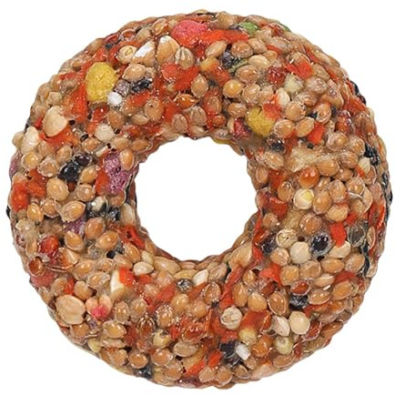 Bird Snacks Donut Shape Grain Teether Foraging Training | Bird Toys Natural Healthy Small Fun Chew Toy Snacks Training Rewards Foraging Activity Enrichment for Lovebirds