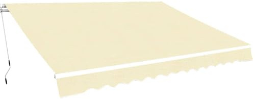 QJBSAVVA Tenda da sole con braccio articolato, 400 x 300 cm, tenda da sole per terrazza e balcone, protezione solare con manovella e telaio in alluminio, protezione solare manuale per esterni, bianco