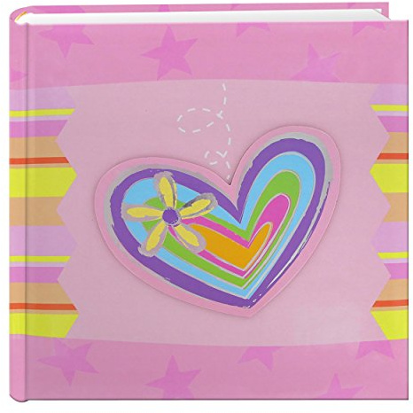 Pioneer Photo Albums 200-Pocket 3-D Striped Heart Applique Cover Photo Album, 4 by 6-Inch