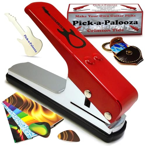 Pick-a-Palooza DIY Guitar Pick Punch Gift Pack with Pick Punch Tool - Red