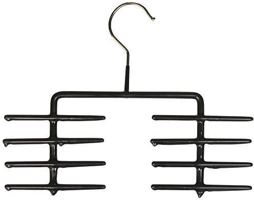 Mawa by Reston Lloyd Non-Slip Space Saving Butler Tie Hanger, Style KR, Set of 2, Black