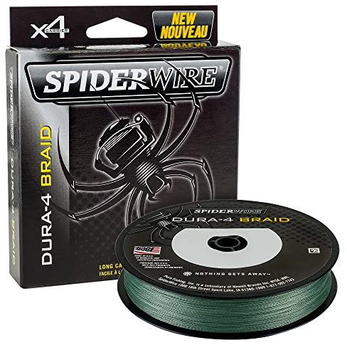 Spiderwire Dura 4, Ligne de Pêche, Superline, Predator Fishing, Pike, Perch, Zander, Trout, Unisex, Moss Green, 0,4 mm, 45 kg, 99 LB, 150Yd
