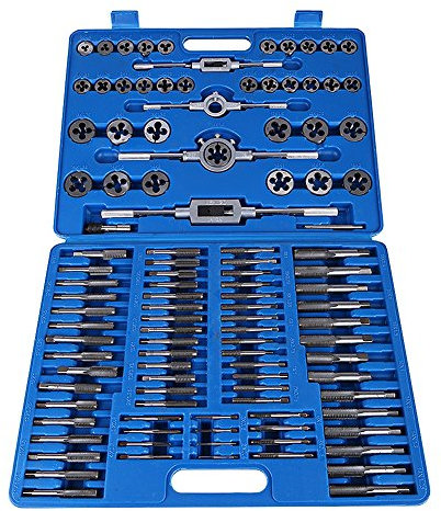 110pz Set Maschi e Filiera M2-M18, Set di Maschi Filettatori e Filiere Metriche, Set di Utensili per Filettare Maschi Metrica con Valigetta Portatile, per Maschiature Fai Da Te, Tagli, Filettature