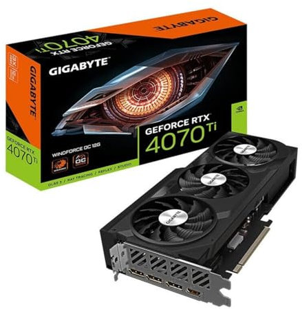 GIGABYTE GeForce RTX 4070 TI WINDFORCE OC 12GB Graphics Card - 12GB DDRX6 21Gbps, PCI-E 4.0, 3 x DP 1.4a, HDMI 2.1a, NVIDIA DLSS 3, Ada Lovelace Arch, GV-N407TWF3OC-12GD