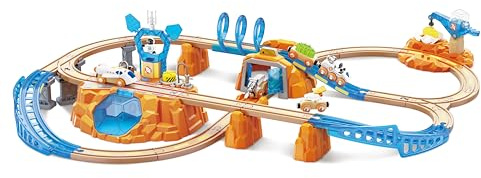 Hape Set di treni - Esplorazione di Marte, set ferroviario in legno, per bambini dai 3 anni in su