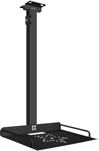 2-Be-Best Projector Ceiling Mount with Tray, 21 IN-37 in / 53.5CM-94CM Height Adjustable Projector Shelf Ceiling Tray Mount Upgraded Universal Long Black