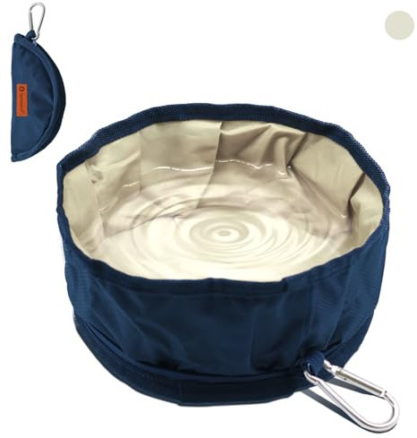 LumoLeaf Cuencos plegables de viaje para perros, tazón plegable grande y ligero, cuencos para agua y comida para mascotas, perros, gatos con cremallera (individual (blanco)