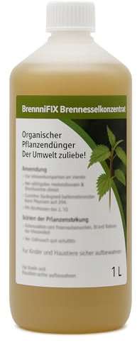 BrennniFIX organischer Dünger für alle Pflanzen-Arten, Gemüsedünger flüssig aus Brennnessel-Konzentrat, Brennesseljauche zur Blattlaus-Bekämpfung, Tomatendünger 1L