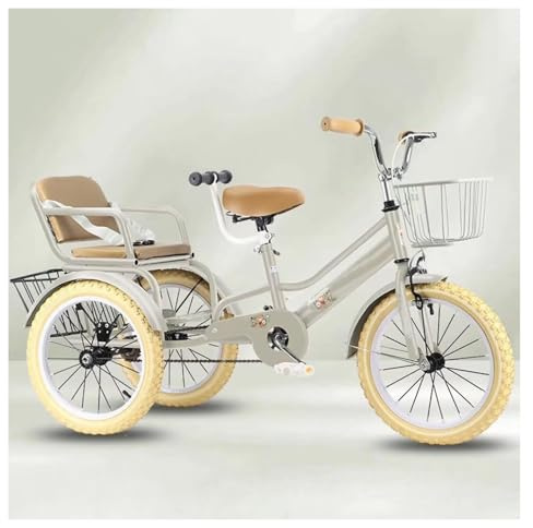 NDLHXKFRP Triciclo pieghevole con pedali, Triciclo Tandem Con Pneumatici Singolo Freno Multicolor 14-20 pollici(Grey,20inch)
