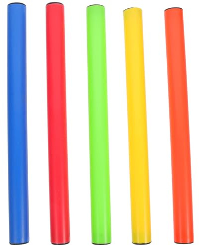 OHPHCALL Bastoni da Atletica per Staffetta 5 Pezzi in Plastica Colorata, Bastoncini da Corsa Sicuri e Leggeri per Gare e Allenamento all’Aperto