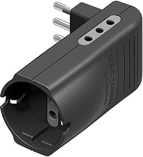 BTicino S3615GE Adattatore salvaspazio Corner-2 Prese 1 Presa Tedesca Tipo P30-spina Colore Antracite, Nero, 10A