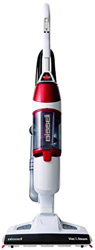 BISSELL Vac & Steam 2-in-1 Steam Cleaner, 1600W, 0.4L, Portable, Hard Floor, White and Red