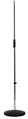 K&M 260/1 Mikrofonstativ verchromt – Solostativ mit Trittschalldämpfung - 87 - 157,5 cm ausziehbar – 3/8“ Gewindeanschluss