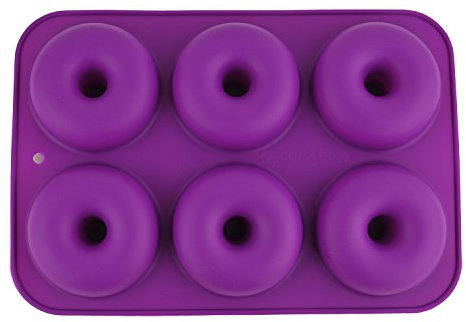 Selecto Bake Teglia per ciambelle in silicone antiaderente a 6 cavità - Teglia per bagel - per muffin, gelatina, dessert, cioccolato, stampi per zucchero. Utensili da forno (viola)