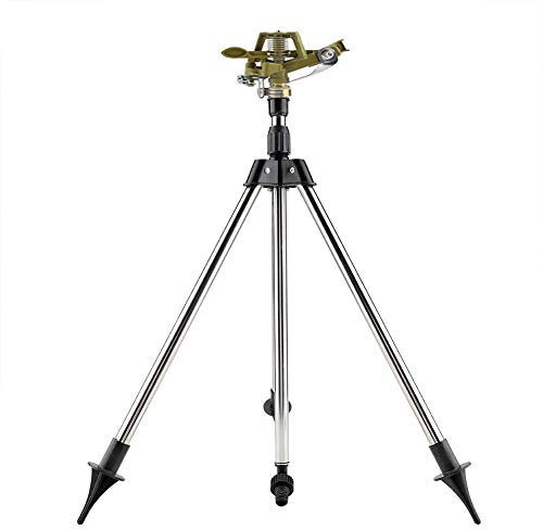 Arroseur Rotatif 360 ° Système de Arrosage d'eau Tournante Arroseurs de Pelouse de Jardin Kits d'arrosage Télescopiques sur Trépied Réglable de Base