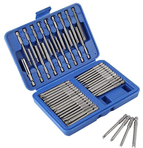 Inserti per cacciavite elettrici, set di inserti per cacciavite 50 pezzi, kit di utensili rotanti con presa a forma di U a forma di croce con intaglio a croce in acciaio legato