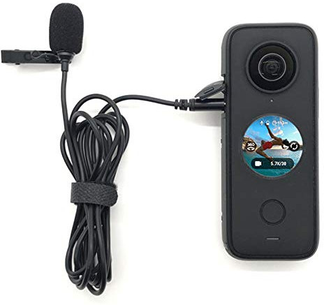 Hensych Micro Lav de type C avec clip de 1,5 m pour appareil photo Insta360 ONE X2, microphone d'enregistrement haute fidélité, qualité sonore Hi-Fi, Plug and Play
