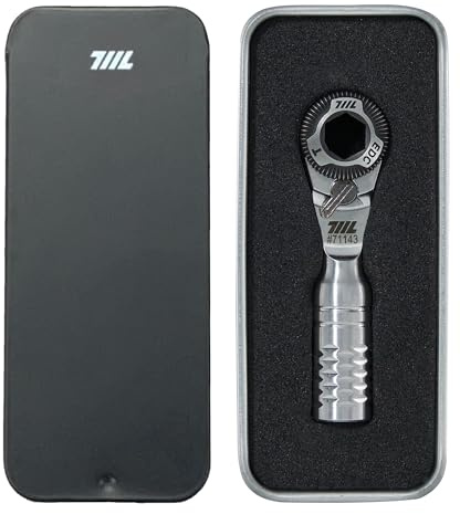 711L Mini-Ratschenschlüssel TG – einer der weltweit kleinsten 1/4 Zoll EDC Ratschenschlüssel für enge Räume – Edelstahl – für doppelseitige Bits