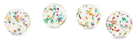 Trendhaus 602343 Flummi „Sternchen“, 45 mm, Springbälle mit super Sprungkraft (4 Stück)